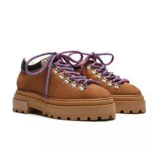 SCHUTZ Lucille Tan Suede & Shearling Bootie 7.5B NEW‎ Without Box $168